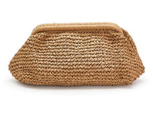 Load image into Gallery viewer, Raffia Hinged Clutch Bag