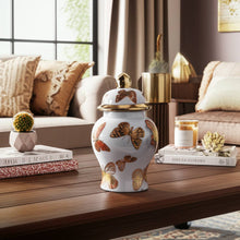 Load image into Gallery viewer, Multicolor 8x5 in. Ceramic Glam Temple Jar with Butterflies