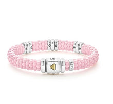 Load image into Gallery viewer, Pink Caviar  Pink Three Station Diamond Caviar Bracelet | 9mm