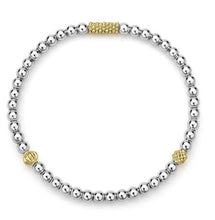 Load image into Gallery viewer, LAGOS Two-Tone Caviar Icon Stretch Bracelet