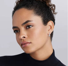 Load image into Gallery viewer, LAGOS Silver Linear Diamond Hoop Earrings