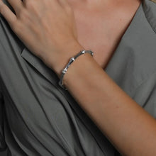 Load image into Gallery viewer, Silver Bamboo Hinged Bangle