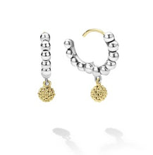 Load image into Gallery viewer, LAGOS Two-Tone Caviar Beaded Huggie Earrings