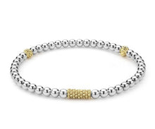 Load image into Gallery viewer, LAGOS Two-Tone Caviar Icon Stretch Bracelet