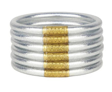 Load image into Gallery viewer, Set of 6 Silver All Weather Bangles