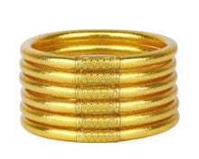 Load image into Gallery viewer, Set of 6 Gold All Weather Bangles