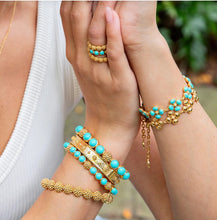 Load image into Gallery viewer, Turquoise Berry Gem Hinged Bangle