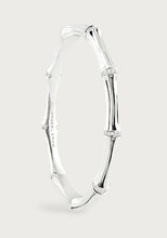 Load image into Gallery viewer, Silver Bamboo Hinged Bangle