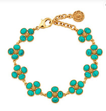 Load image into Gallery viewer, Turquoise Berry Clover Link Bracelet, 7"+2"