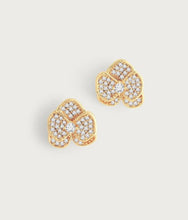 Load image into Gallery viewer, Orchid White Pavé Studs, Gold