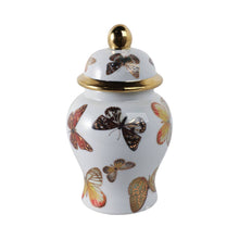 Load image into Gallery viewer, Multicolor 8x5 in. Ceramic Glam Temple Jar with Butterflies
