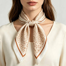 Load image into Gallery viewer, Leopard Silky Bandana Square Neck Scarf