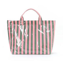 Load image into Gallery viewer, Large Striped Vinyl Tote Bags
