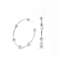 Load image into Gallery viewer, Gold Plated Ball Beaded Hoop Earrings