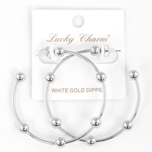 Load image into Gallery viewer, Gold Plated Ball Beaded Hoop Earrings