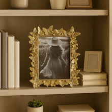 Load image into Gallery viewer, Photo Frame - Gold Polyresin Butterfly in Bloom 5x7 in.
