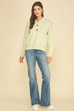 Load image into Gallery viewer, Pinch Collared Button Down Blue Sweater