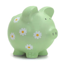 Load image into Gallery viewer, Green Daisy Large Piggy Bank