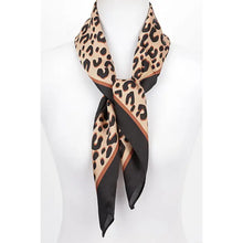 Load image into Gallery viewer, Savanna Chic Leopard Square Bandana Scarf