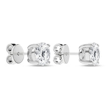 Load image into Gallery viewer, 14K WG Solitaire Round Studs 3ctw
