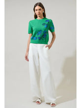 Load image into Gallery viewer, Kersey Floral Pleated Short Sleeve Sweater Top