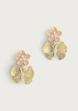 Load image into Gallery viewer, Butterfly With Enamel Flower Earrings