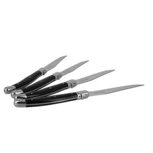 Load image into Gallery viewer, Laguiole Connoisseur 4-Piece Black-Colored Steak Knife Set