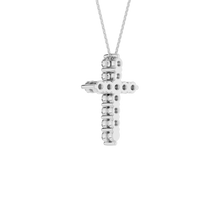 Load image into Gallery viewer, 14K WG Cross Pendant Necklace 0.5ctw