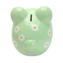 Load image into Gallery viewer, Green Daisy Large Piggy Bank