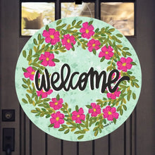 Load image into Gallery viewer, Pink Petal Welcome Door Hanger