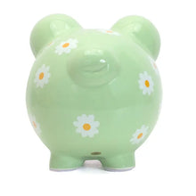 Load image into Gallery viewer, Green Daisy Large Piggy Bank
