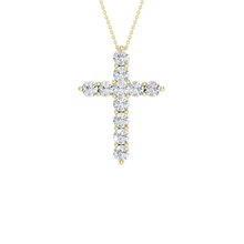 Load image into Gallery viewer, 14K YG Cross Pendant Necklace 1ctw