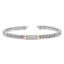 Load image into Gallery viewer, LAGOS Two-Tone Medium Diamond Station Mini Versa Torque Bracelet | 3mm