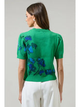Load image into Gallery viewer, Kersey Floral Pleated Short Sleeve Sweater Top