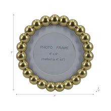 Load image into Gallery viewer, Gold Glass Elegant Matted Beaded, 6x6 in. Frame