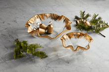 Load image into Gallery viewer, Gold Ruffle Glass Bowl