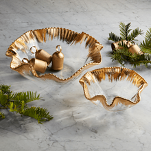 Load image into Gallery viewer, Gold Ruffle Glass Bowl