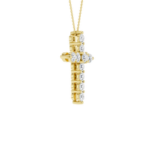 Load image into Gallery viewer, 14K YG Cross Pendant Necklace 1ctw