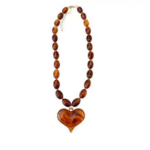Load image into Gallery viewer, Roxie Beaded Necklace With Heart Charm