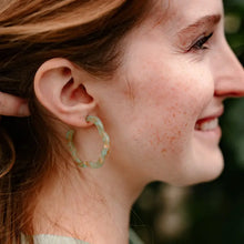 Load image into Gallery viewer, Champagne Mint Posey Hoops
