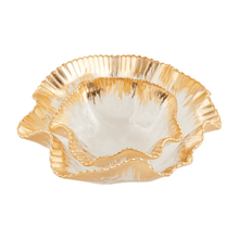 Load image into Gallery viewer, Gold Ruffle Glass Bowl