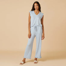 Load image into Gallery viewer, Sky Blue Dream Ruffle V-Neck with Cropped Pant