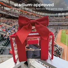 Load image into Gallery viewer, Case-Mate Varsity Red Bow Clear Stadium Bag