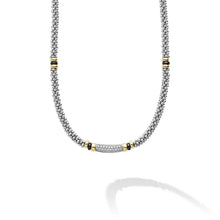 Load image into Gallery viewer, LAGOS Black Caviar Two-Tone Black Ceramic Caviar Diamond Necklace