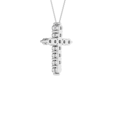 Load image into Gallery viewer, 14K WG Cross Pendant Necklace 1ctw