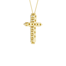 Load image into Gallery viewer, 14K YG Cross Pendant Necklace 1ctw