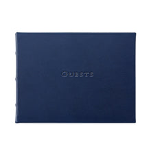 Load image into Gallery viewer, Blue Traditional Leather Guest Book