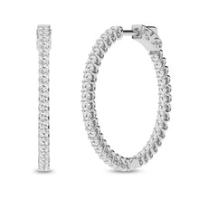 Load image into Gallery viewer, 14K WG IN-N-OUT Huggies Hoop Earrings 2ctw