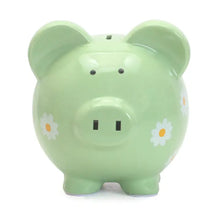 Load image into Gallery viewer, Green Daisy Large Piggy Bank