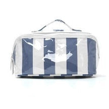 Load image into Gallery viewer, Checkered Striped Open Flat Cosmetic Makeup Pouch